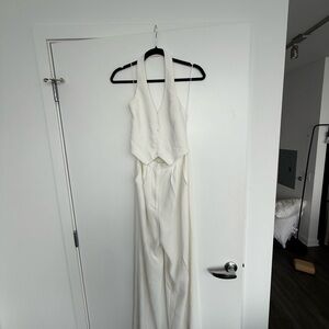 Amanda Uprichard Cream Jumpsuit